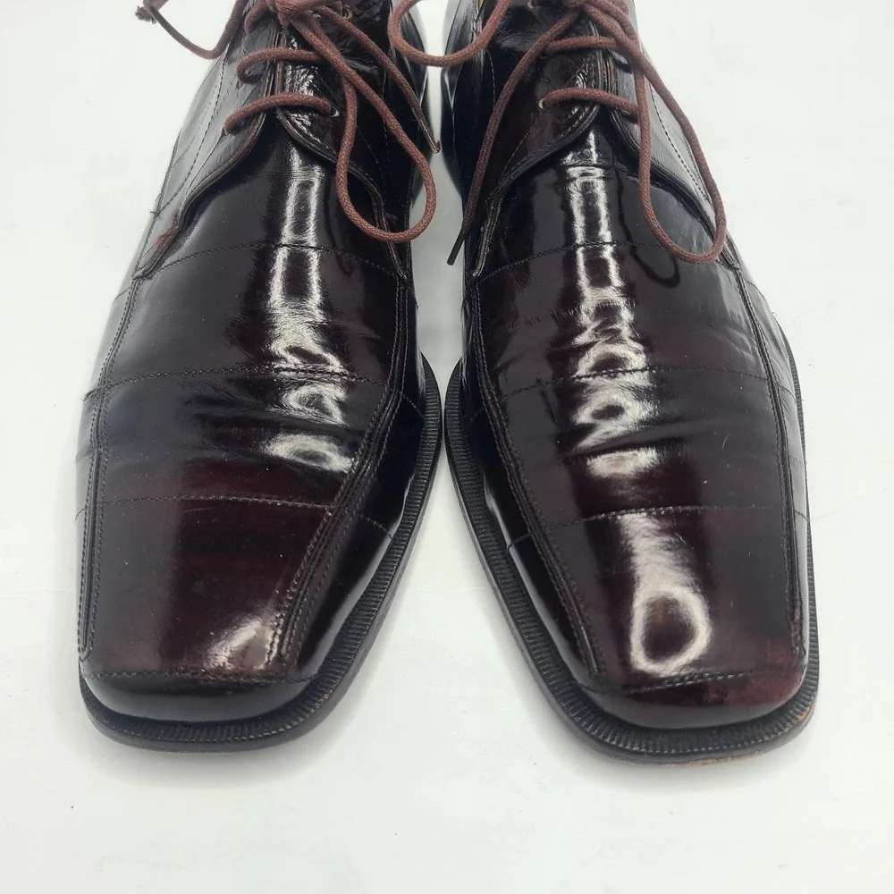 Mezlan Exotic Eel Skin‎ Men's Dinan Oxford Lace Up Shoes Brown Sz 9M